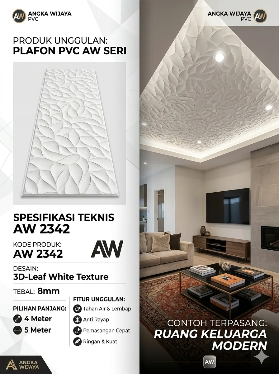 Pemasangan Plafon PVC Minimalis Motif Makassar